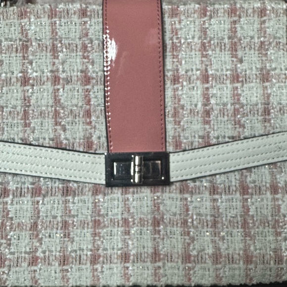 Venus Pink Tweed Crossbody Chain Bag Boutique Style - Picture 2 of 7